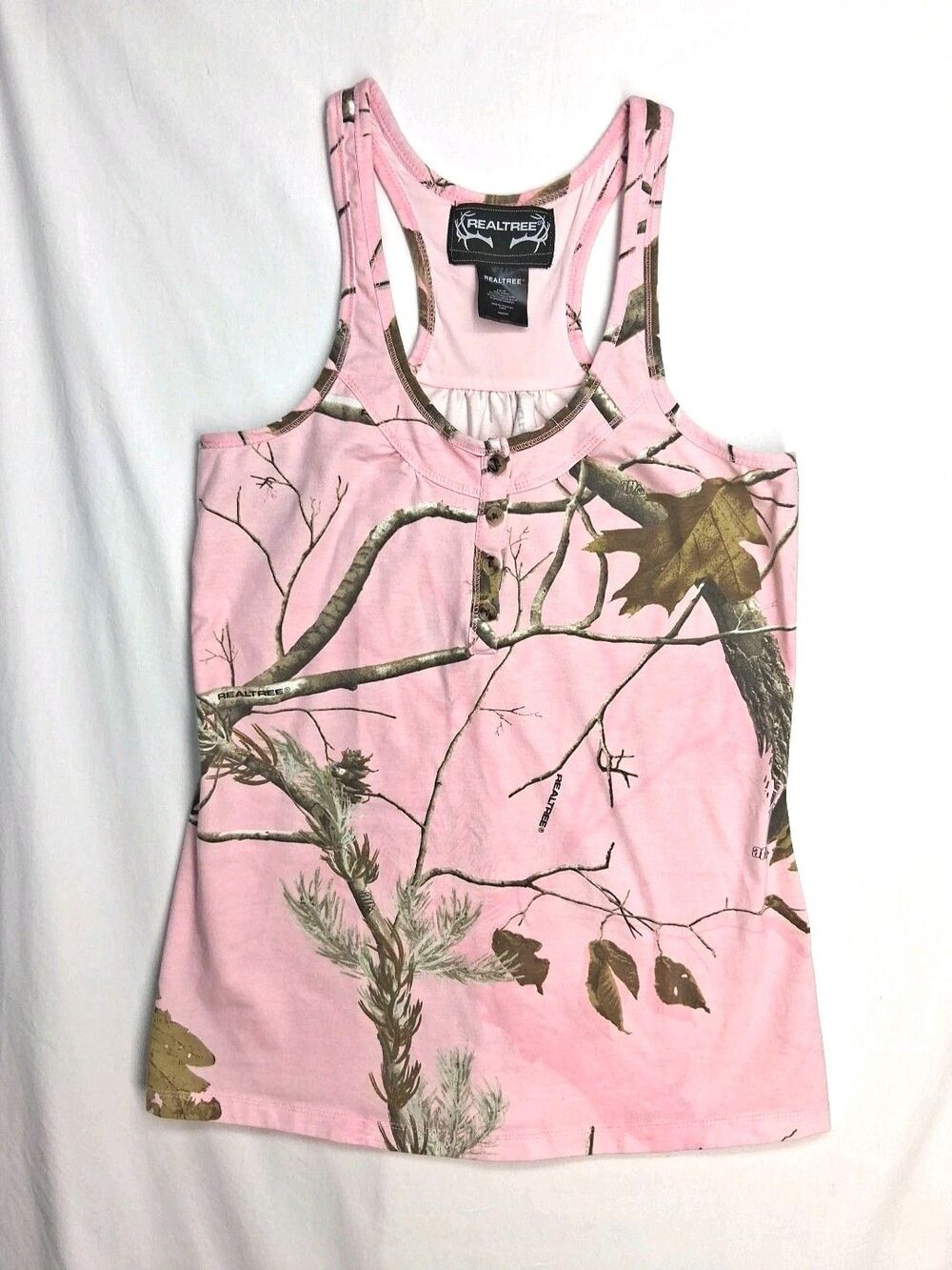 Realtree Women's S Pink Camoflauge Racerback Tank Top Hot Pink Country Cowgirl